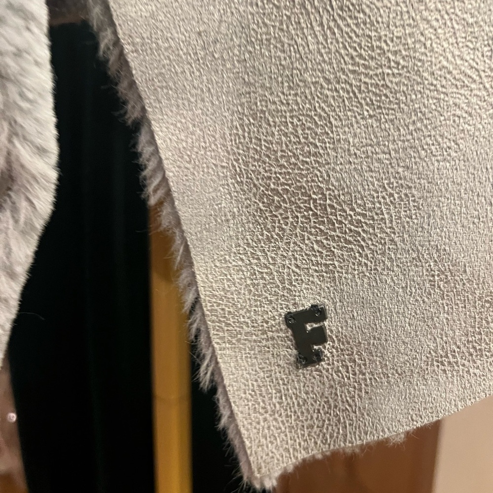 Cozy Gray faux Shearling Vest French Connection